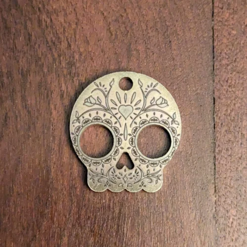 Heavy Skull Pendant Charm, Stainless Steel, Titanium, Copper, and Brass - Image 5