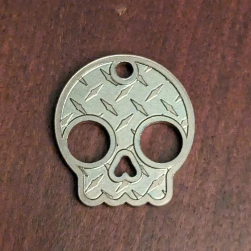 Heavy Skull Pendant Charm, Stainless Steel, Titanium, Copper, and Brass - Image 8