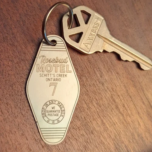 Mini Famous Hotel/Motel Room Vintage Retro Keychain, Stainless Steel