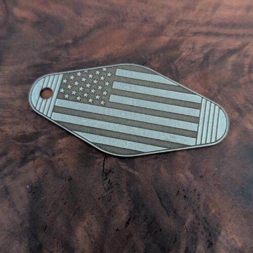 Titanium USA Flag - Vintage Motel Fob Style