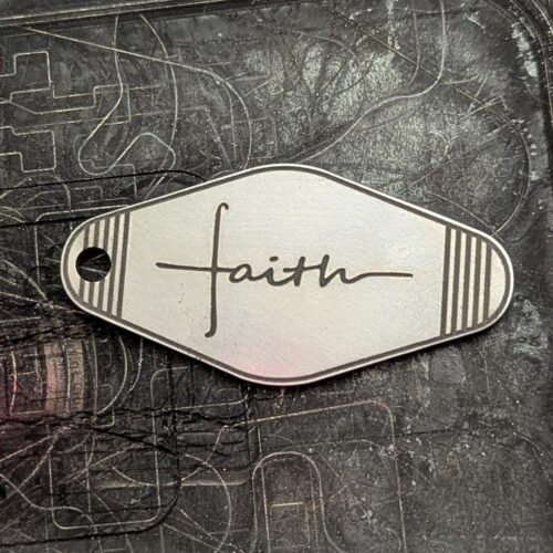 Faith Hotel/Motel Room Vintage Retro Keychain, Titanium or Stainless Steel - Image 3