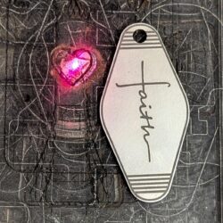 Faith Hotel/Motel Room Vintage Retro Keychain, Titanium or Stainless Steel