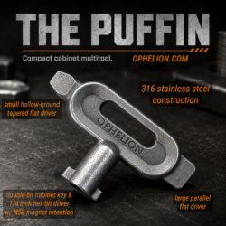 The Puffin: Electrical Enclosure/Control Cabinet Technician Key and Hex Bit Driver Multitool EDC